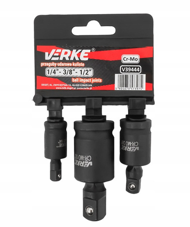 VERKE V39444 PRZEGUBY UDAROWE KULISTE 1/4", 3/8", 1/2"