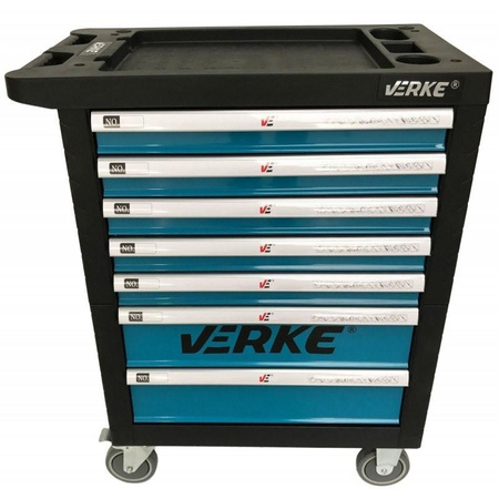 VERKE SZAFKA NARZĘDZIOWA 7 SZUFLAD NIEBIESKA KÓŁKA