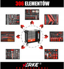 VERKE V33109 SZAFKA NARZĘDZIOWA 7 SZUFLAD+ 306 NARZĘDZI