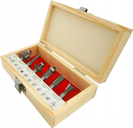 VERKE V05067 FREZY KSZTAŁTOWE DO DREWNA 8mm 6 SZT