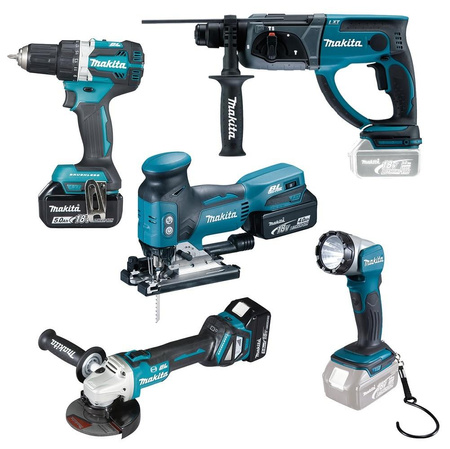 MAKITA DLX5044TJ ZESTAW NARZĘDZI 18V - 5 SZT + 3x5,0Ah