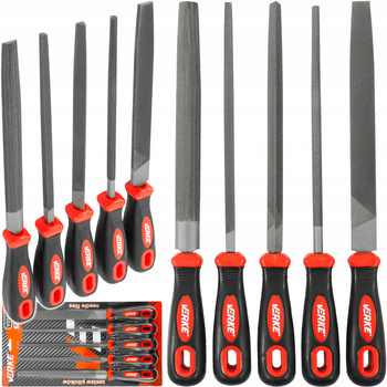 VERKE V05079 ZESTAW PILNIKÓW PILNIK ŚLUSARSKI ZDZIERAK TARNIK METALU PŁASKI OKRĄGŁY 20cm