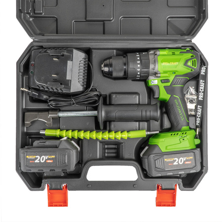 PROCRAFT PA18BL WIERTARKO WKRĘTARKA UDAROWA 50Nm AKUMULATOROWA BEZSZCZOTKOWA 2X4.0AH 20V