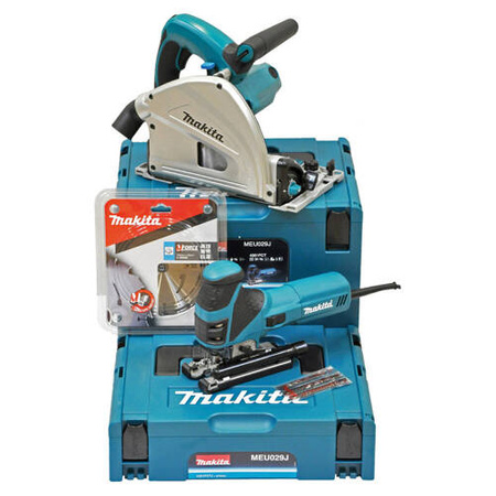 MAKITA MEU029J ZESTAW COMBO ZAGŁĘBIARKA SP6000J + WYRZYNARKA 4351FCTJ + 2X SZYNA 1,5M + ADAPTER