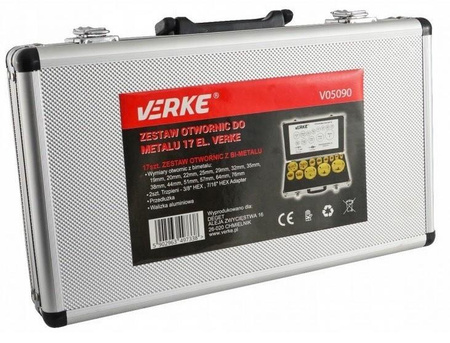 VERKE V05090 ZESTAW OTWORNIC 19-76 mm DO METALU 17 el.