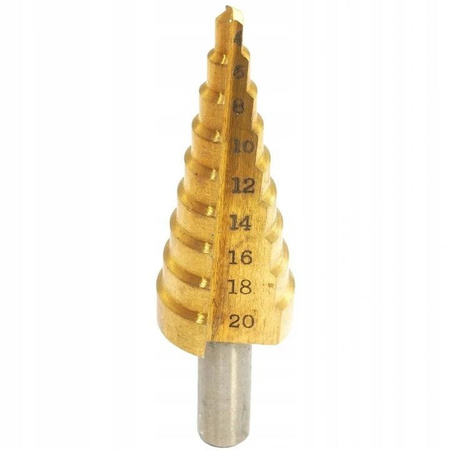 VERKE V05056 WIERTŁO STOPNIOWE STOŻKOWE HSS TYTAN 4-20 MM