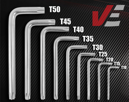VERKE V35500 ZESTAW KLUCZY TORX 9 SZTUK KRÓTKIE T10-T50