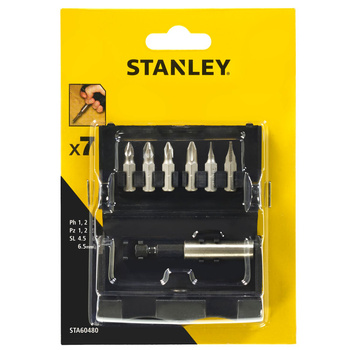STANLEY STA60480 ZESTAW BITÓW + UCHWYT MAGNETYCZNY 7 ELEMENTÓW
