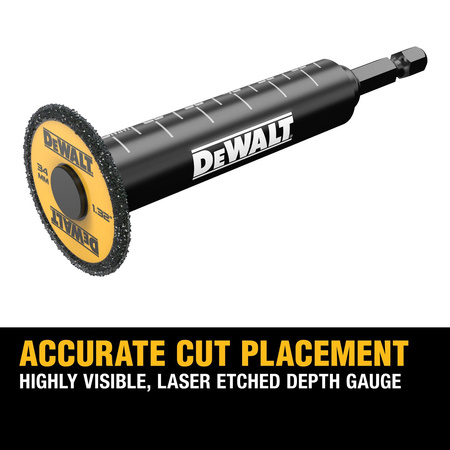 DEWALT DT20563 PRZYSTAWKA UDAROWA Z TARCZĄ DIAMENTOWĄ 34 MM – IMPACT CONNECT, 1/4", DO CIĘCIA RUR PVC
