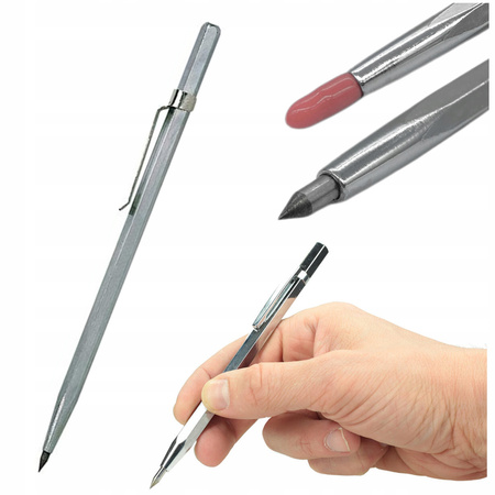 VERKE V05037 RYSIK TRASERSKI DO SZKŁA METALU CERAMIKI ŚLUSARSKI 14cm WĘGLIK WOLFRAMU