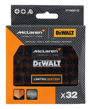 DEWALT DT70900T ZESTAW KOŃCÓWEK UDAROWYCH 1/4" 32 SZT FLEXTORQ MCLAREN