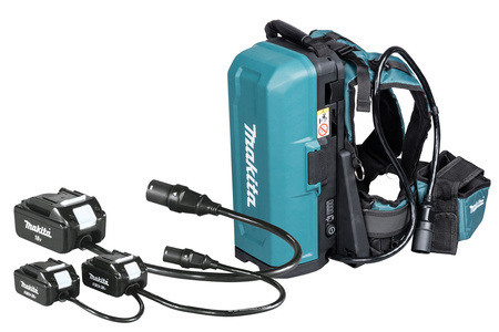 MAKITA PDC01 191A59-5 PRZENOŚNA JEDNOSTKA ZASILAJĄCA PLECAK ZASILAJĄCY NA AKUMULATORY LI-ION + 2 ADAPTERY 18V I 2X18V 
