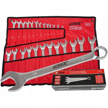 VERKE KLUCZE PŁASKO OCZKOWE 6-32mm 25szt ZESTAW V35331