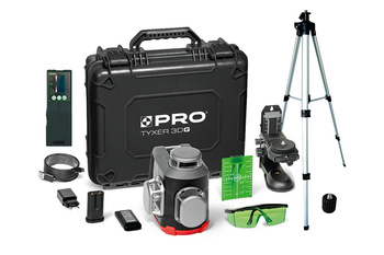 LASER TYXER 3DG ZESTAW PLUS WIELOLINIOWY KRZYŻOWY 3x360° - ZIELONA WIĄZKA TYXER 3DG  + DWL-02G