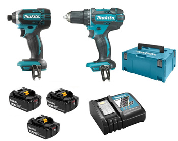 MAKITA DLX2127 2xWkrętarka DDF482+DTD152 18V 3x5Ah