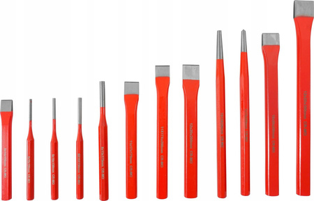 VERKE V87001 ZESTAW WYBIJAKÓW WYBIJAKI PRZECINAKI PUNKTAKI 12el