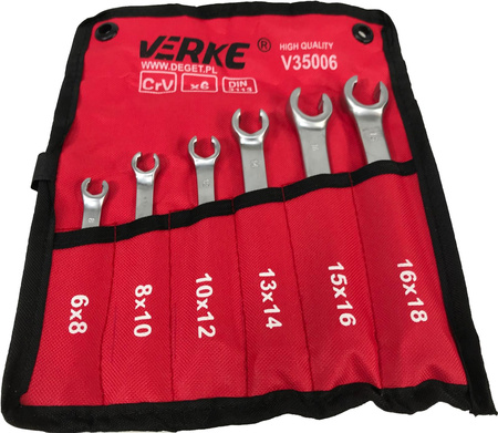 VERKE V35006 KLUCZE DO PRZEWODÓW HAMULCOWYCH 6 szt ETUI