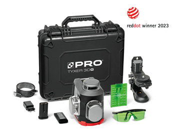 LASER TYXER 3DG ZESTAW PLUS WIELOLINIOWY KRZYŻOWY 3x360° - ZIELONA WIĄZKA