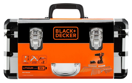 BLACK DECKER BDC718AS2F WKRĘTARKA UDAR 18V OSPRZĘT 80 szt.