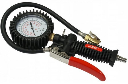 VERKE V81265 PISTOLET DO POMPOWANIA KÓŁ Z MANOMETREM 12 bar