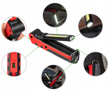 VERKE V87552 LAMPKA ROBOCZA COB 360 lm + 140 lm, 2000 mAh