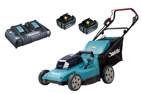 MAKITA DLM480CT2 AKUMULATOROWA KOSIARKA LXT®  2×18V • 480 MM • KOSZ 62 L