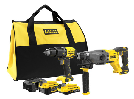 STANLEY FATMAX SFMCK216MDS WIERTARKO-WKRĘTARKA SFMCD715 + MŁOTOWIERTARKA SFMCH900 + 2AH 4AH + ŁADOWARKA V20