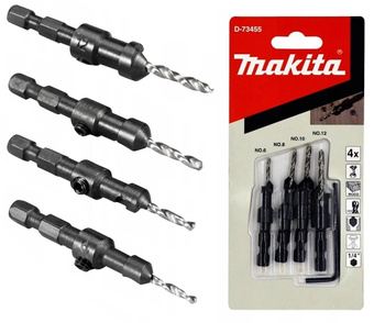 MAKITA D-73455 ZESTAW WIERTEŁ Z POGŁĘBIACZEM 4 szt