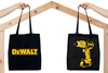 CZARNA BAWEŁNIANA TORBA DEWALT – 36×41 CM – KLASYCZNA SHOPPERKA Z LOGO