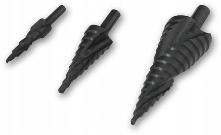 VERKE V05052 ZESTAW WIERTEŁ STOPNIOWYCH STOŻKOWYCH 3 szt.