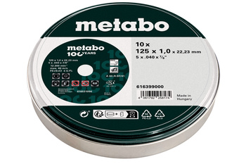 METABO 616399000 ZESTAW 10 SZT. TARCZ TNĄCYCH DO STALI NIERDZEWNEJ 125X1,0X22,23