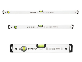 PRO 3-01-01-AB-Z02 ZESTAW POZIOMNIC PRO600 PLUS BIAŁA,LIBELLA 2% 40,80,120CM