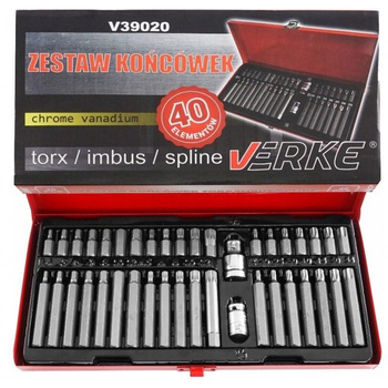 VERKE KLUCZE WPUSTOWE IMBUS TORX SPLINE CR-V 40 el