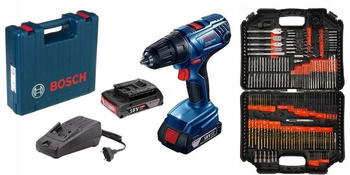 BOSCH GSR 180-Li WKRĘTARKA 18V 2x2Ah + VERKE 246 pc