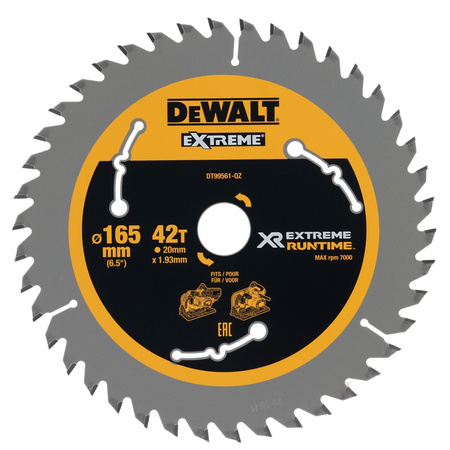 DEWALT DT99561 PIŁA TARCZOWA XR EXTREME RUNTIME – 165 MM • 42 ZĘBY • DO DREWNA Z GWOŹDZIAMI