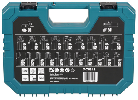 MAKITA D-78318 Zestaw frezów - uniwersalne 6 mm - 22 sztuki
