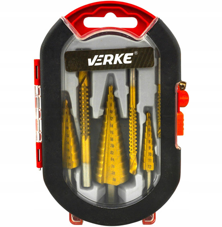 VERKE V05051 ZESTAW WIERTEŁ STOPNIOWYCH I FREZUJĄCYCH 6 sztuk