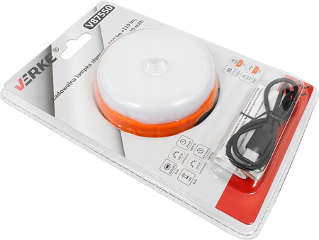 VERKE V87550 LAMPKA SOLARNA WARSZTATOWA AKUMULATOROWA LED LATARKA KEMPINGOWA TURYSTYCZNA