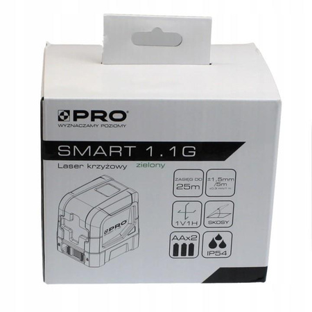PRO Laser Krzyżowy ZIELONY SMART 1.1G + UCHWYT + STATYW