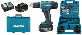 MAKITA DDF453RFE AKU WKRĘTARKA 18V 2x3,0Ah + OSPRZĘT 212 SZTUK