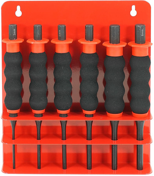 VERKE V87005 ZESTAW WYBIJAKÓW Z RĘKOJEŚCIĄ 3-8mm PRZECINAKI PUNKTAKI  6 sztuk