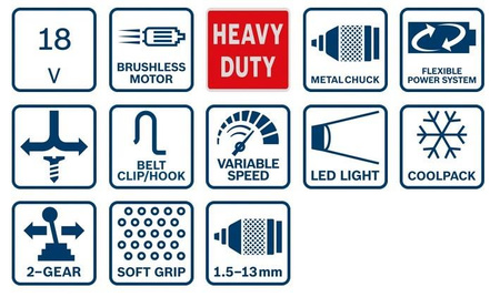 BOSCH GSB 18V-50 WKRĘTARKA bezszczotkowa 18V 2x5Ah