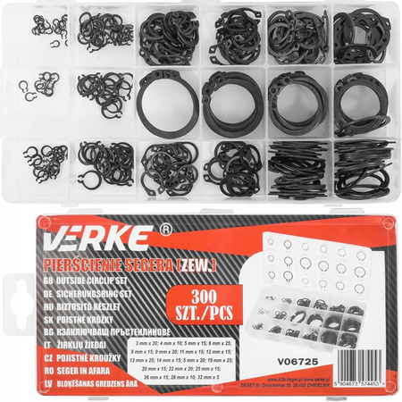 VERKE V06725 PIERŚCIENIE SEGERA ZEWNĘTRZNE SEGERY OSADCZE ZESTAW PIERŚCIENI ZEWNĘTRZNYCH 300 SZT