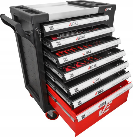 VERKE V33111 SZAFKA NARZĘDZIOWA 7 SZUFLAD+ 154 NARZĘDZI
