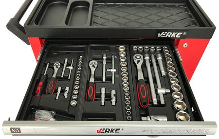 VERKE V33106 SZAFKA NARZĘDZIOWA 7+1 SZUFLAD + 155 NARZĘDZI
