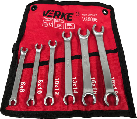 VERKE V35006 KLUCZE DO PRZEWODÓW HAMULCOWYCH 6 szt ETUI