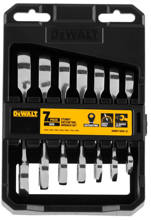 DeWALT DWMT19261 KLUCZE Z GRZECHOTKĄ 7 EL 10-19 mm