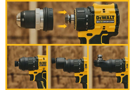 DEWALT DCD803N 68Nm AKUMULATOROWA WIERTARKO-WKRĘTARKA 18V XR • WYMIENNY SYSTEM GŁOWIC