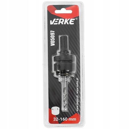 VERKE V05097 UCHWYT DO OTWORNIC BIMETALOWYCH ADAPTER TRZPIEŃ HEX 32-160 MM