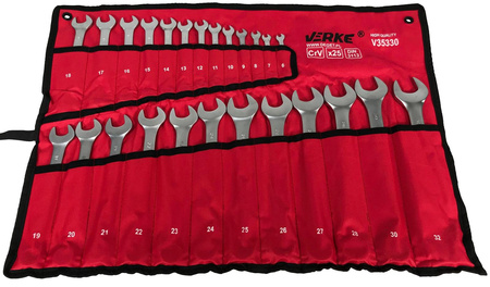 VERKE KLUCZE PŁASKO OCZKOWE 6-32mm 25szt ZESTAW V35330